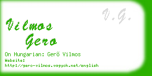 vilmos gero business card